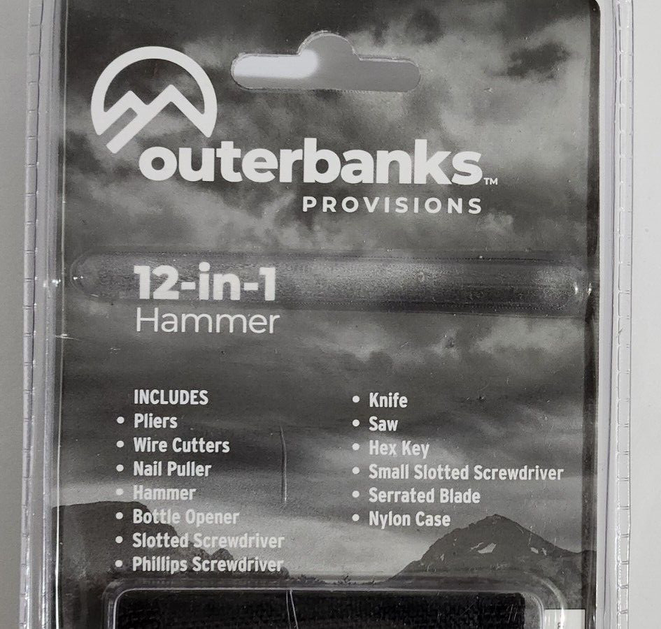 Outerbanks Provisions Multi Tool 12-in-1 Mini Hammer Utility Survival Kit – New