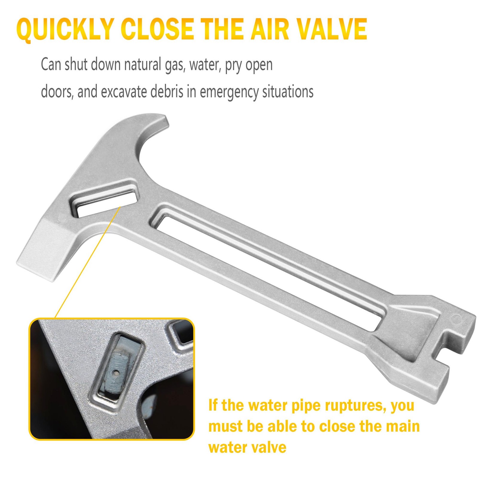 Gas & Water Shut-Off Tool, 4-in-1 Gas Shut-Off Wrench Fire Fighter Gear/Non-S…