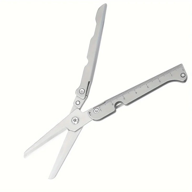 1pc Multifunctional Folding Stainless Steel Survival Scissors Portable EDC Tool