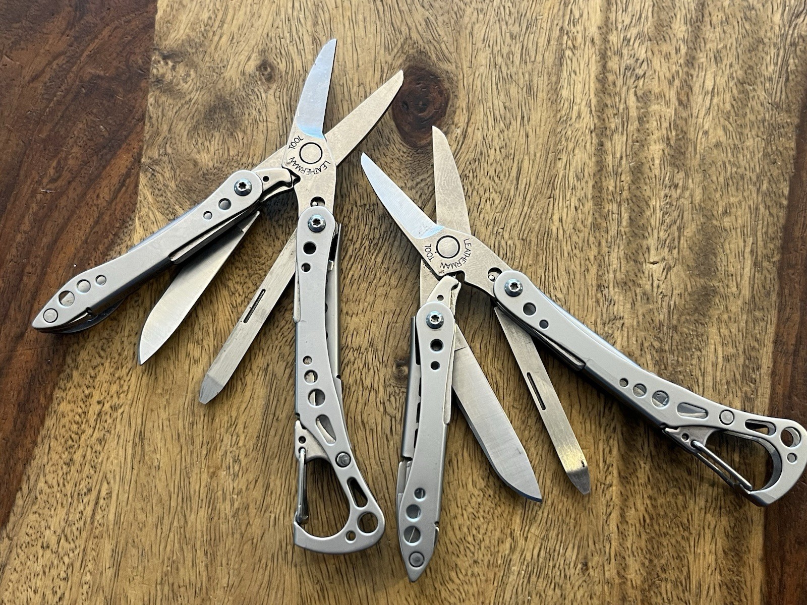 Retired Leatherman Style CS Multi Tool Knife File Scissor Carabiner (Lot Of 2)