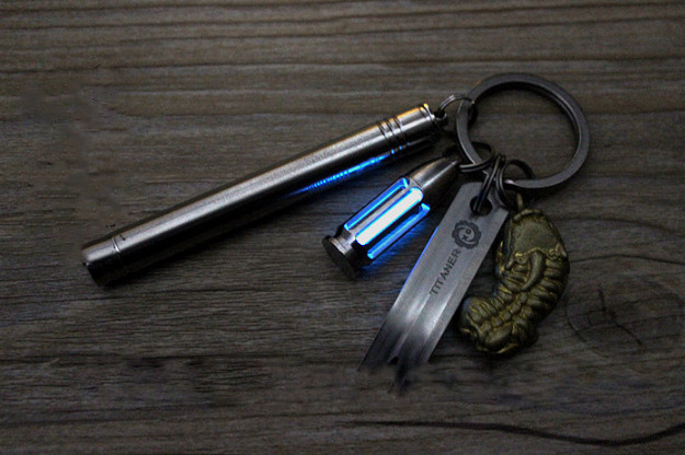 Titanium Luminous Tube Pendants Paracord Beads Key Ring Necklace Pendants 1 Pcs