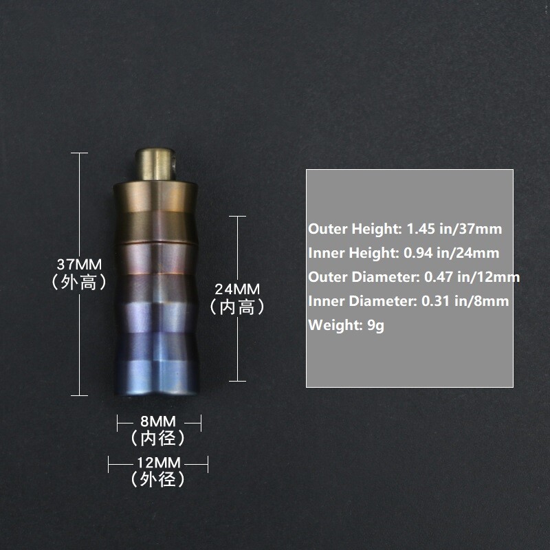EDC Titanium Pill Case Container Portable Waterproof Box Keychain Pendant