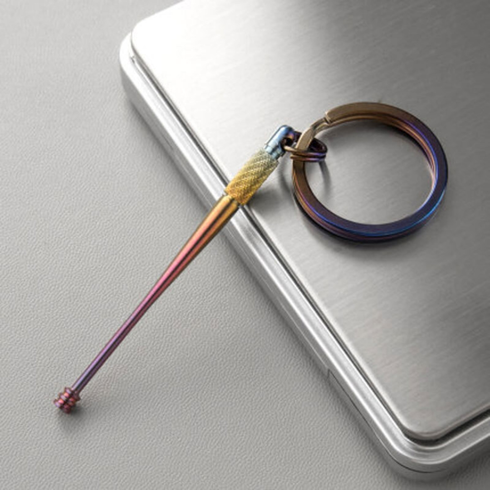 Titanium Ear Wax Cleaner Removal Earwax Remover 360° Rotary Earpick EDC Keychain
