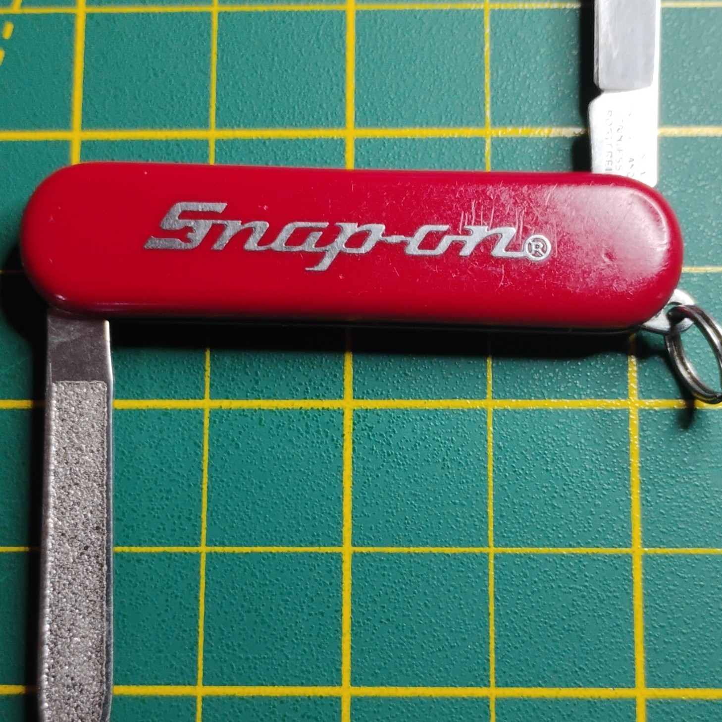 Snap-on Victorinox Pocketknife 2 Tools Knife Nail File SS 1.5in Red Lanyard