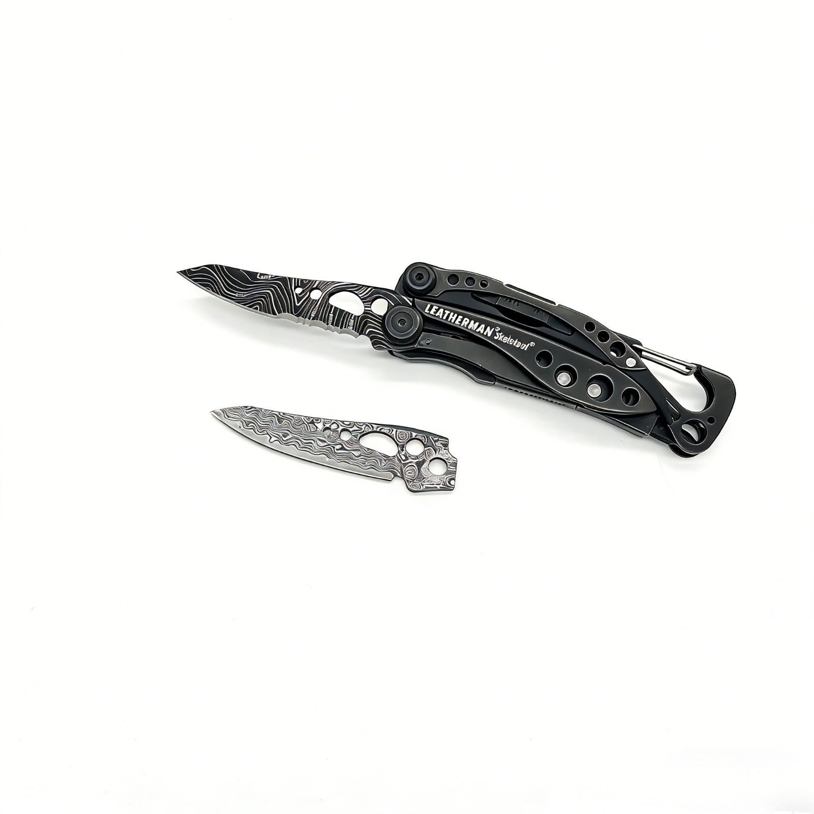 Custom VG10 Damascus Blade for LEATHERMAN SKELETOOL – CNC, 60HRC