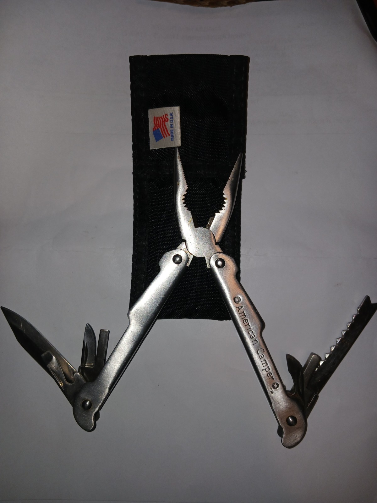 Vintage American Camper Stainless Steel Multi Tool Nylon Case