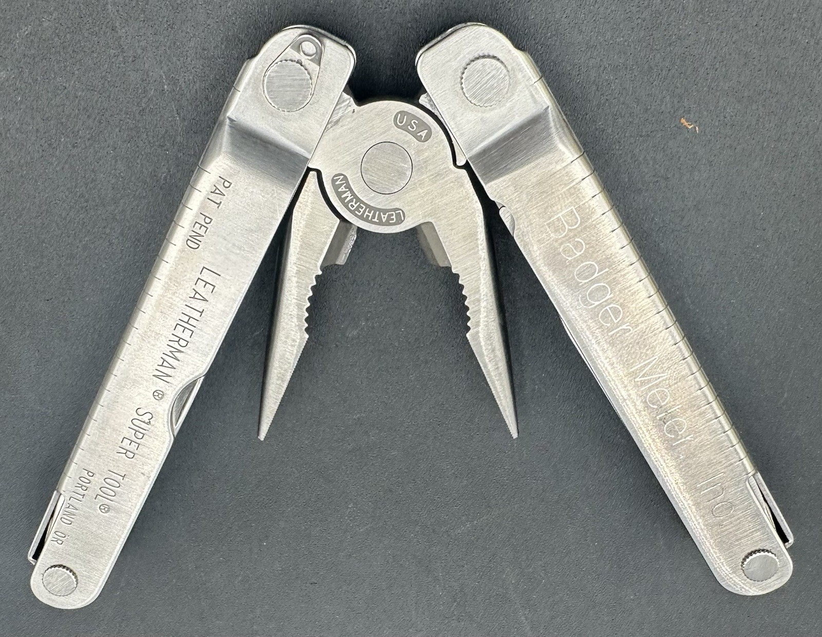 Original Leatherman Super Tool Sheath Box Portland Oregon Pat Pend Badger Meter