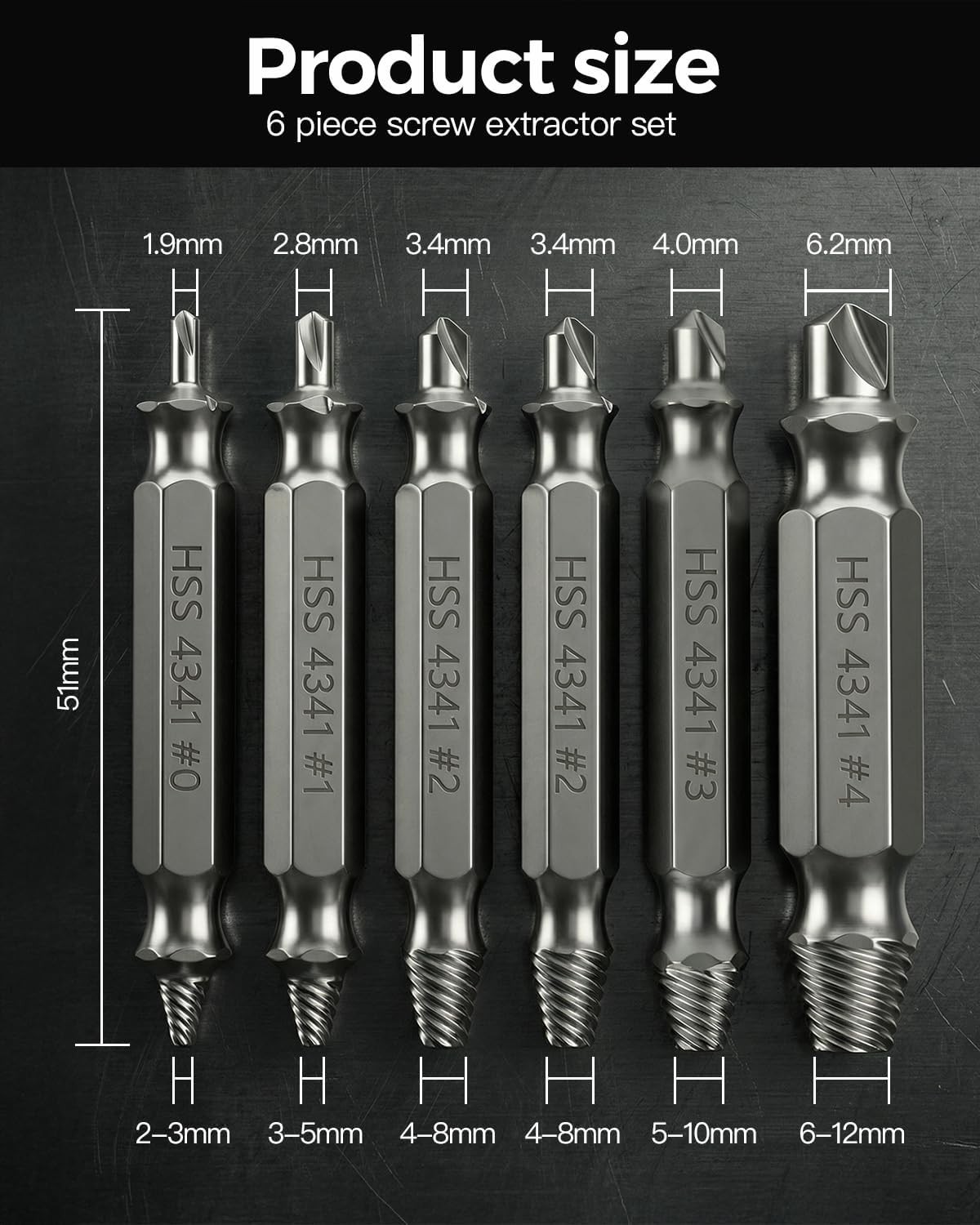 Damaged Screw Extractor Set Stripped Bolt Remover Drill Bit Kit- Gifts for Men,