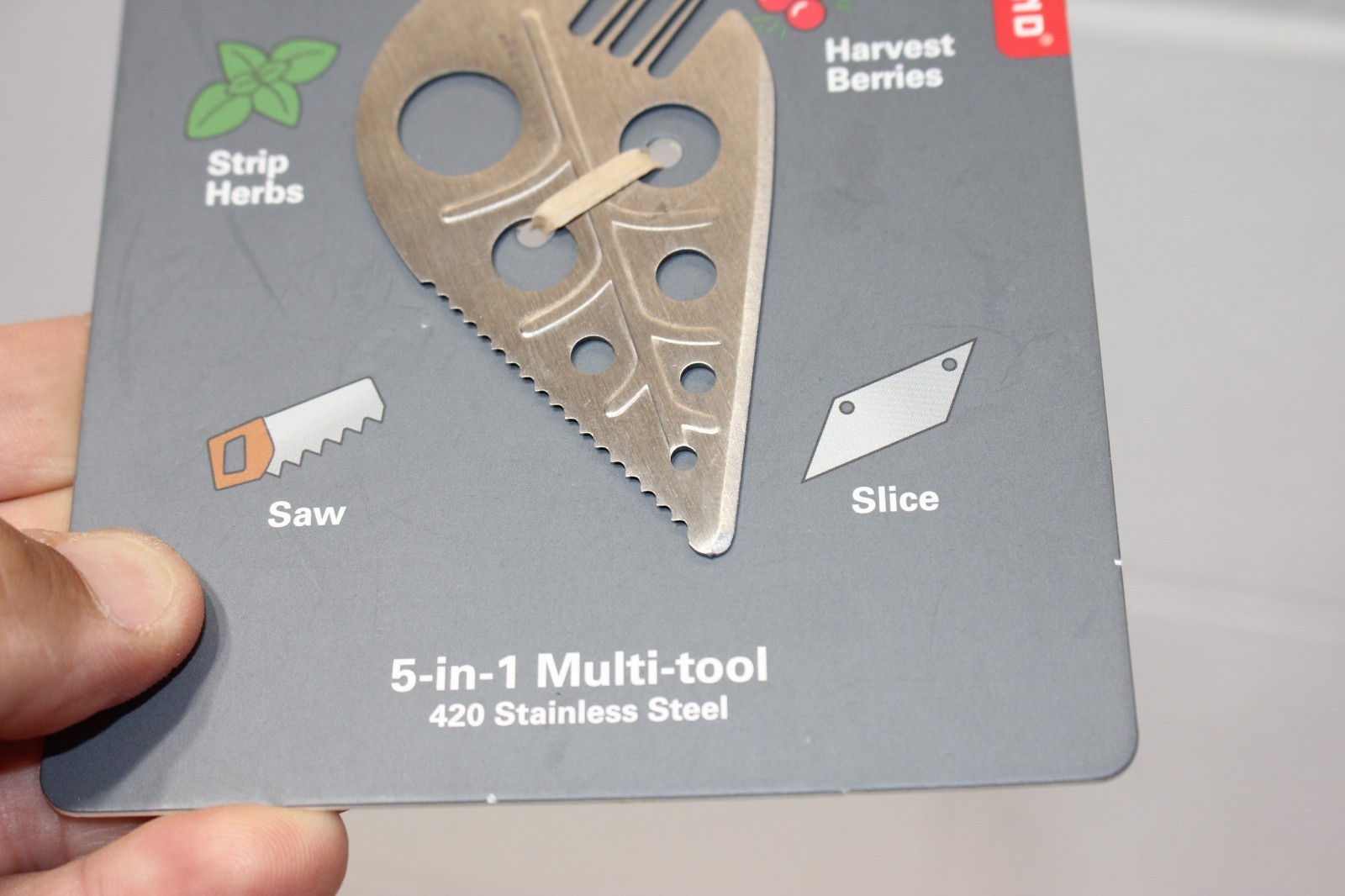 Kikkerland Leaf Foraging Tool Gardening Gathering Camping Hiking 4-in-1 Pocket