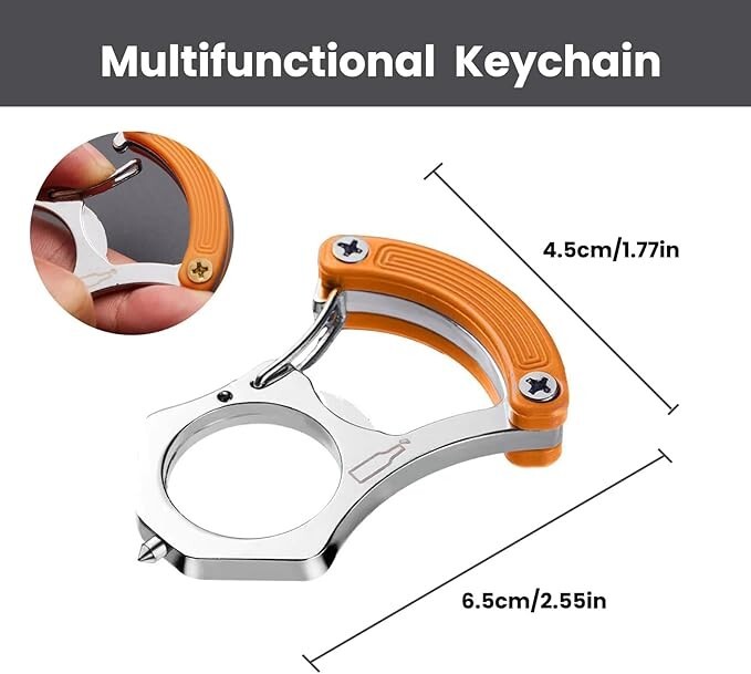2pcs Keychain Tool 3 in 1, Emergency Window Breaker, Bottle Opener, Screwdriver