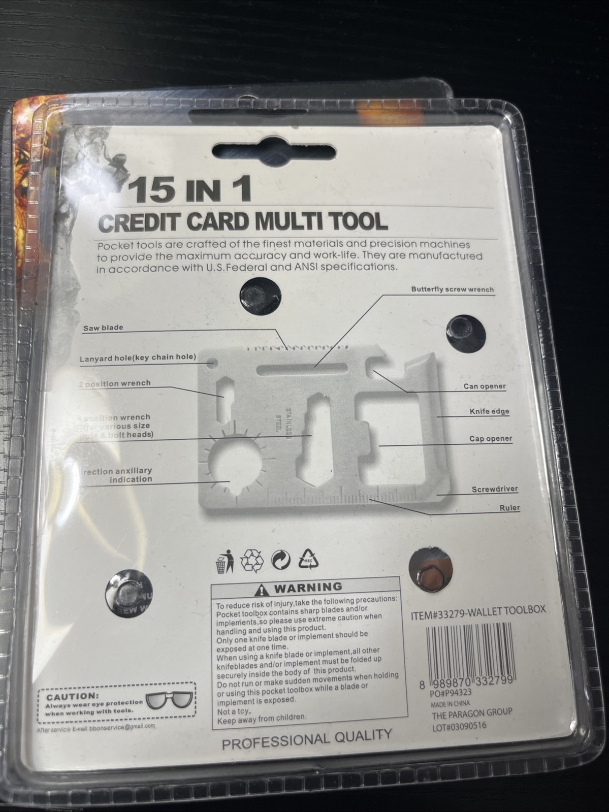 2 BENZEN TOOLS 15 in 1 CREDIT CARD MULTI TOOL POCKET SIZE (NIP)