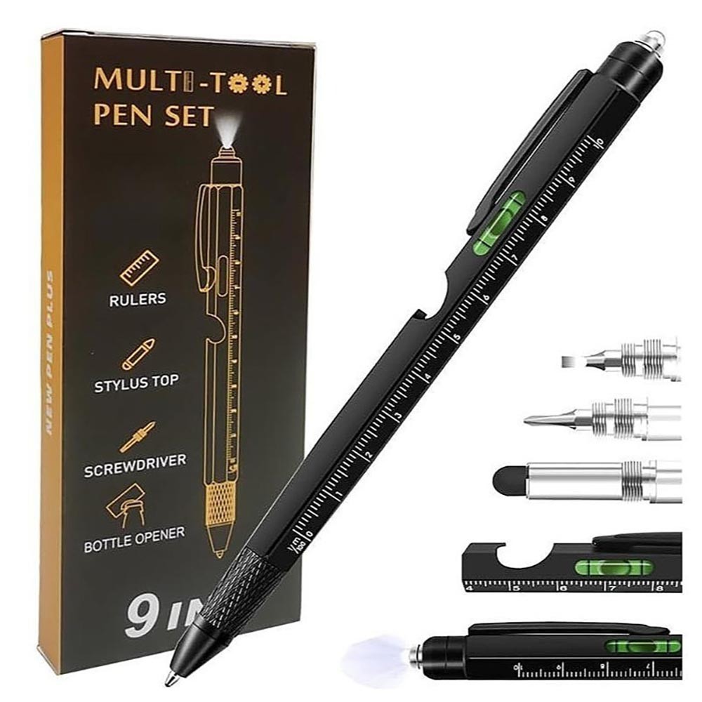 Efficient Rust-Proof Long-Lasting Ergonomic Non-Slip Modern 9-in-1 Multitool Pen