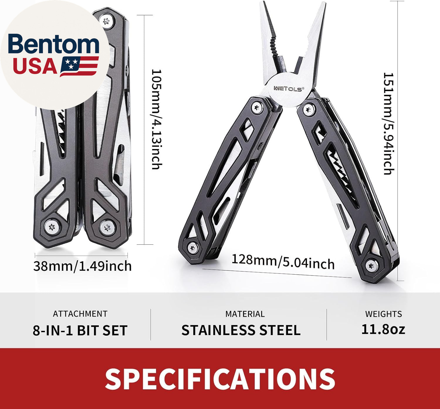 Father‘S Day Gifts for Men Dad Him, 21-In-1 Multitools with Pocket Knife, Stain