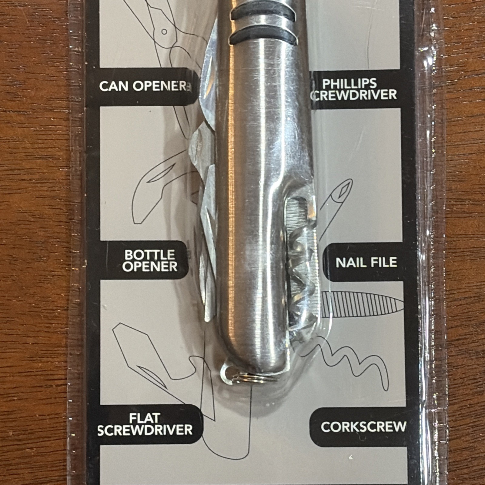 8-in-1 Multiuse Pocket Knife Utility Hand Tool Scissors, Can Opener. 3.5in Long