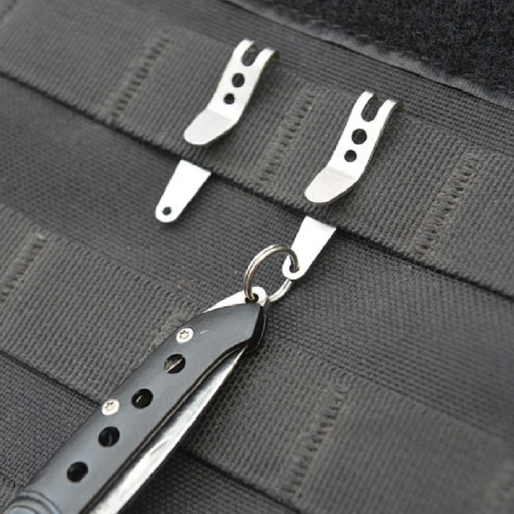 1-5PC Multitool Pocket Clip Stainless Steel Buckle Carabiner Key Ring