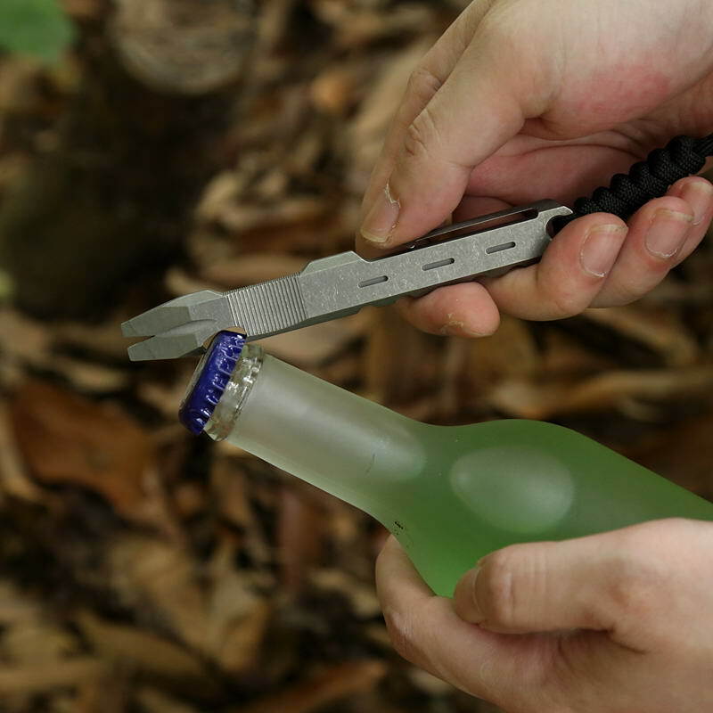 TC4 Titanium Alloy Pocket Pry Bar Pendant Crowbar Opener Multi Keychain EDC Tool