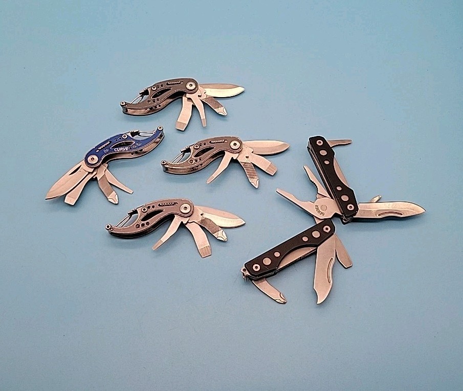 Gerber Curve / Clutch Mini Multi-Tool – LOT OF 5 – Blade, File, Screwdrivers