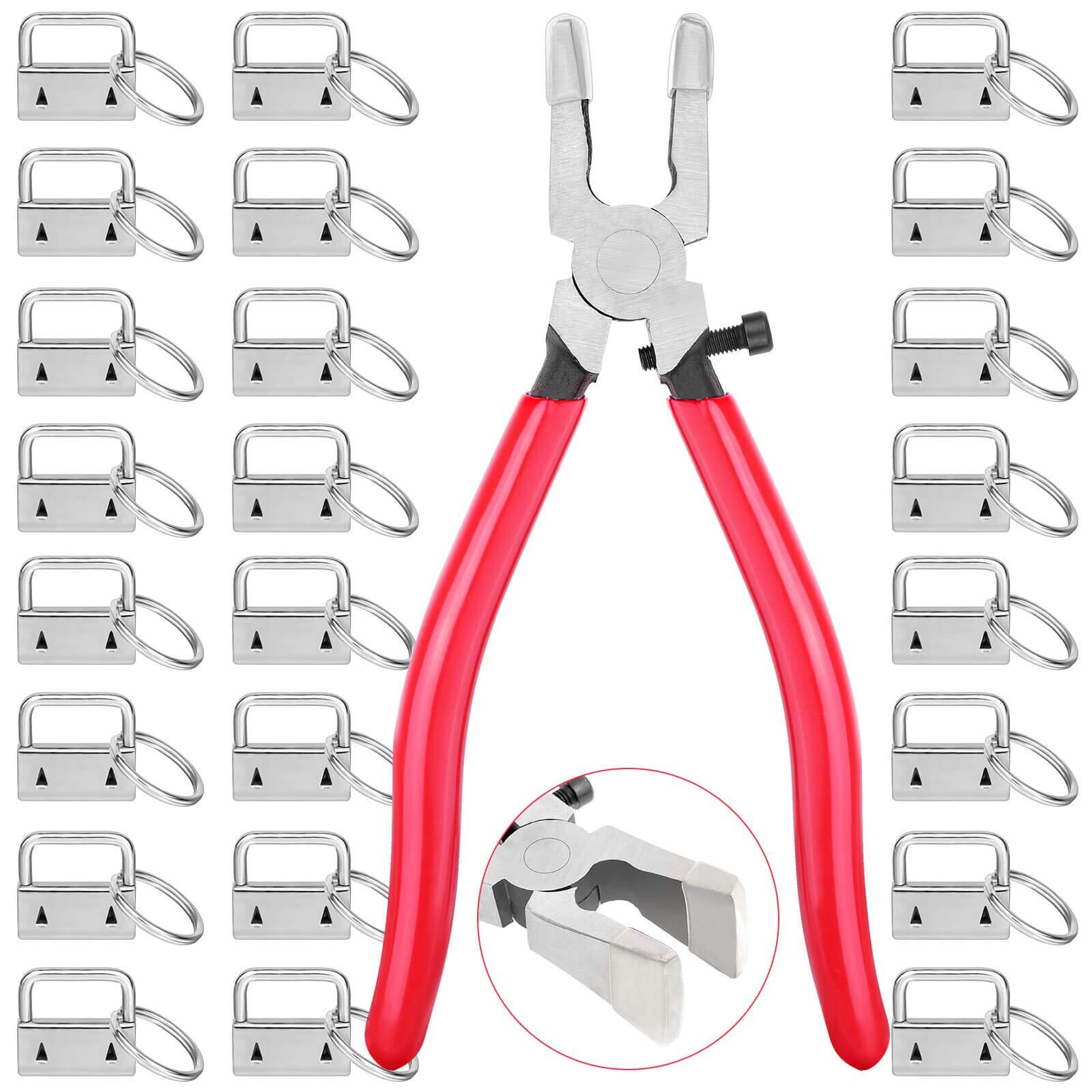 50 Pcs 1 Inch Key Fob Hardware with Key Fob Fliers Keychain Hardware Kit