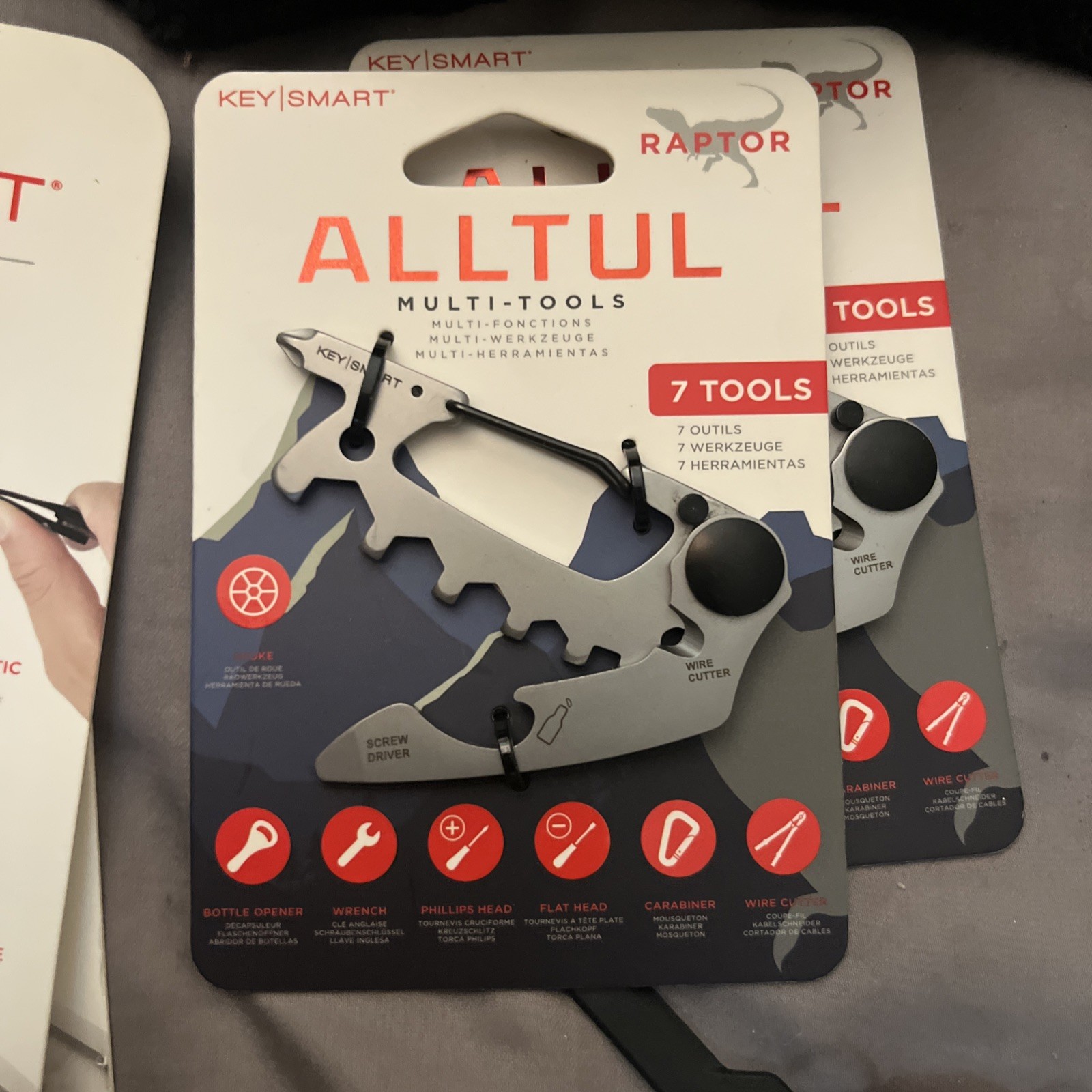 KeySmart AllTul Raptor Stainless Steel multi-tool w/ 7 tools KS824-SS-RPT (NEW)