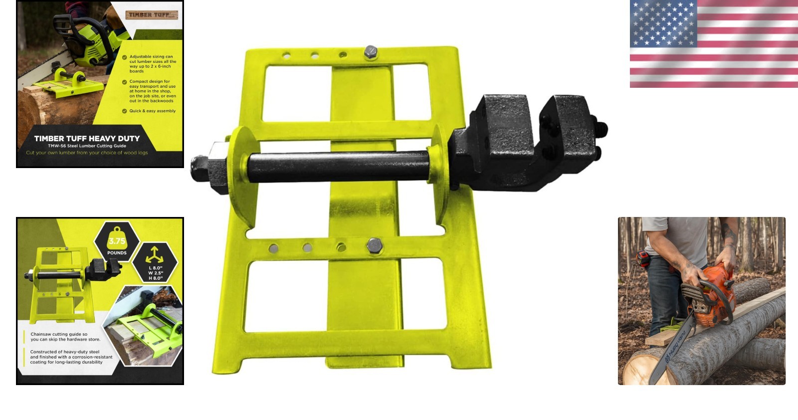 Versatile Portable Lumber Cutting Guide for Chainsaw – Cut Up to 2″x6″ Boards
