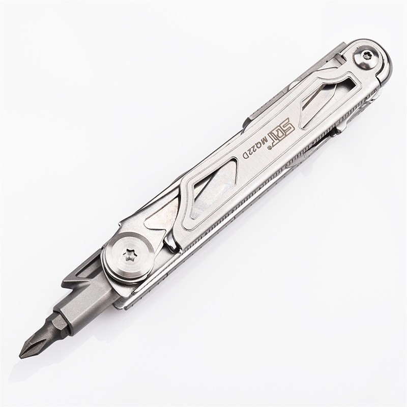 Folding EDC Multitool Pocket Utility Tool with Screwdriver Bits Outdoor Camping