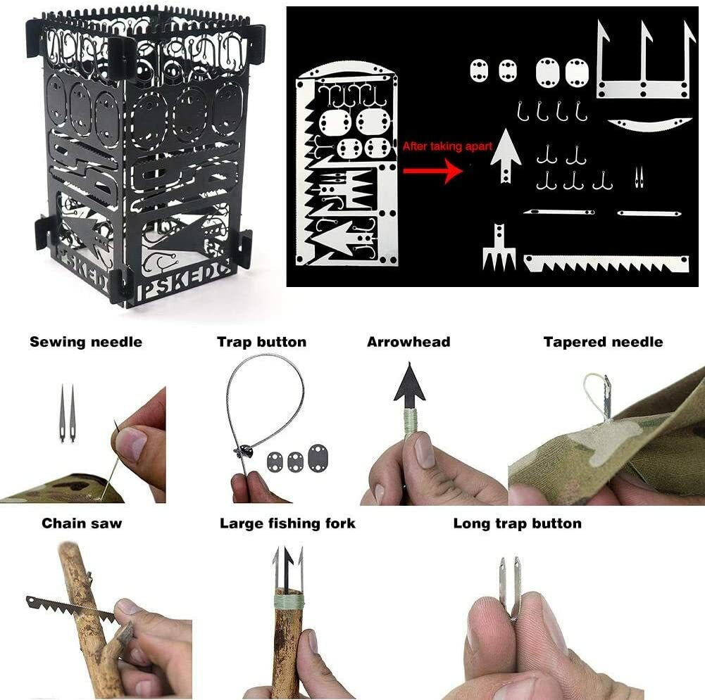 Survival Multitool Card 22 in 1,Steel Credit Card Pocket Sized Survival (4pcs)