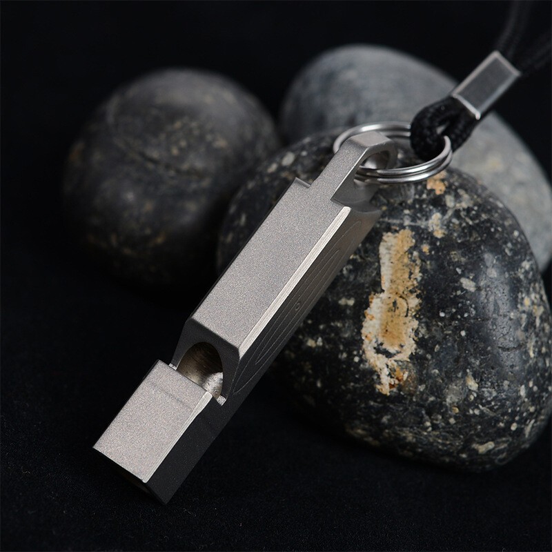 EDC Titanium Whistle Lightweight Portable Outdoor Life-saving Camping Whistle