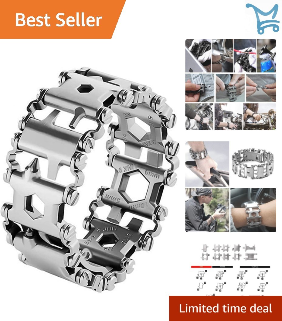 Multitool Bracelet 29 in 1 Stainless Steel Outdoor Travel Men Watch Strap