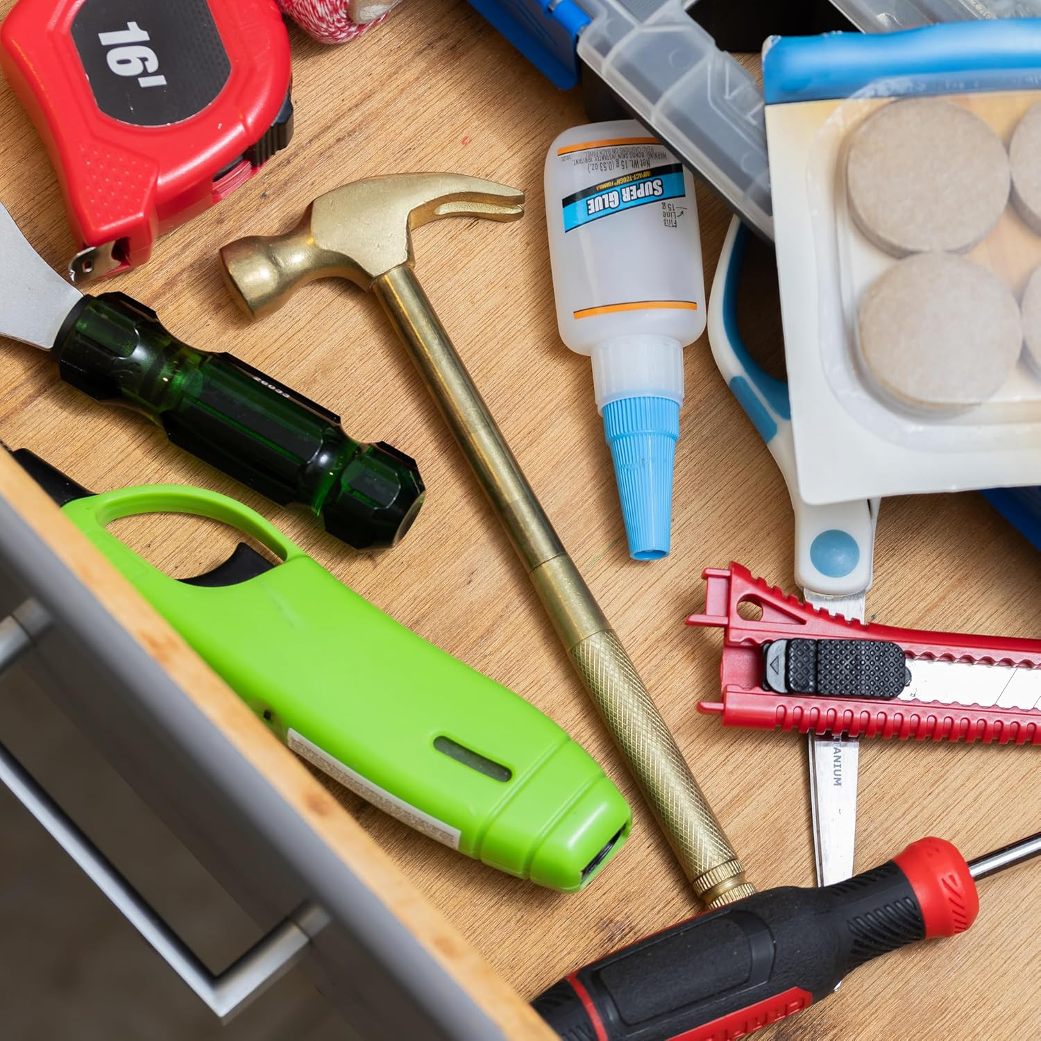 19006 5-In-1 Hammer, Mothers Day Gifts, Built in Multitool Screwdriver, Chrome P