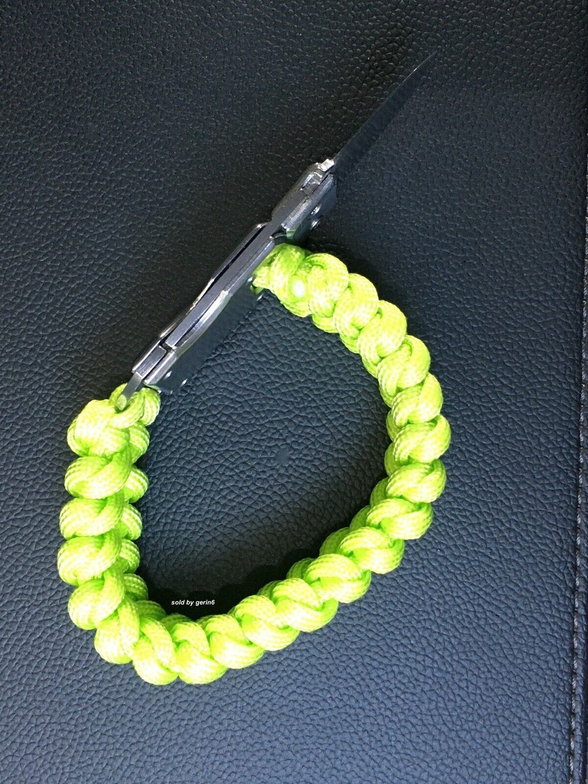 Paracord Emergency Tactical EDC Survival Knife Bracelet, Neon Green BR9 New