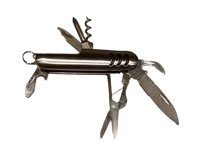 Stainless Steel Multi Tool 7-in-1 Pocket Knife Can Opener Corkscrew Scissors