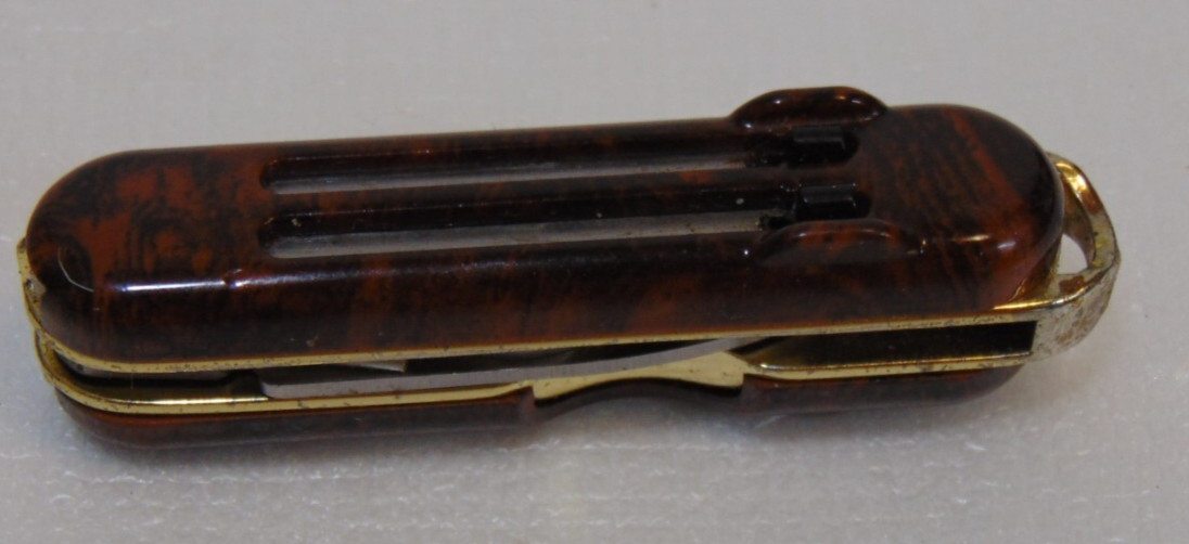 Gerber Fiskars Multitool Keychain Brown Rare Collectible Tweezers Vintage Old