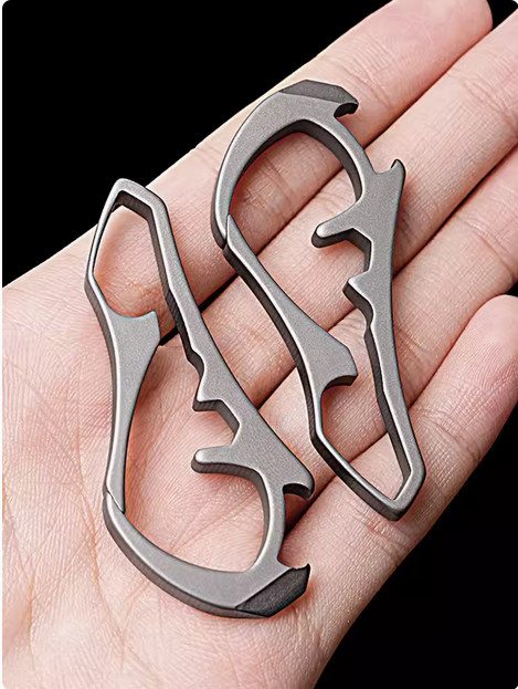 Outdoor Titanium Alloy Keychain Portable Multifunctional Car Pendant EDC Tool