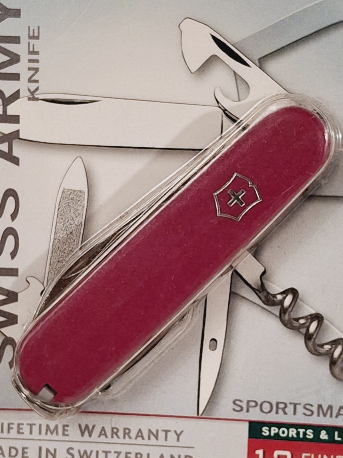 Victorinox Red Multi-Tool Knife Stainless Steel Blade File Corkscrew Opener New.