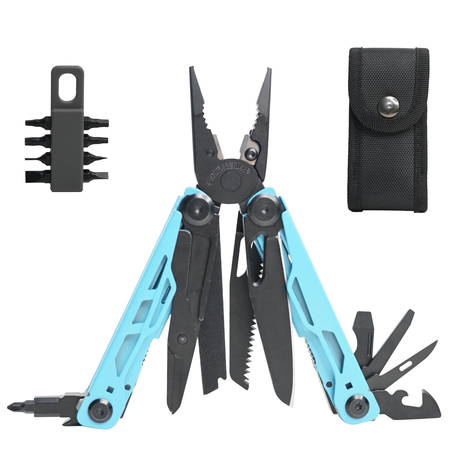 Multitool with Pocket Knife, 25-in-1 Stainless Steel Pliers and Screwdriver, …