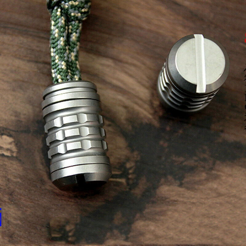 TC4 Titanium Alloy Small Knife Bead Outdoor EDC Lanyard Paracord Rope Pendant