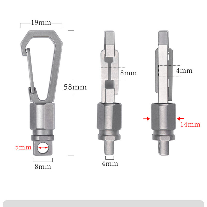 TC4 Titanium Key Chain Carabiner Opener Outdoor Portable Multi EDC Tool