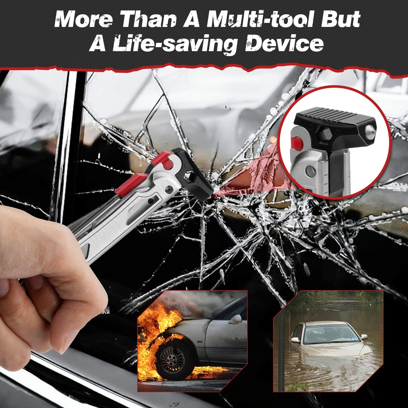 22-in-1 Stainless Steel Multitool Pliers, EDC Survival Tool with Scissors, Flint