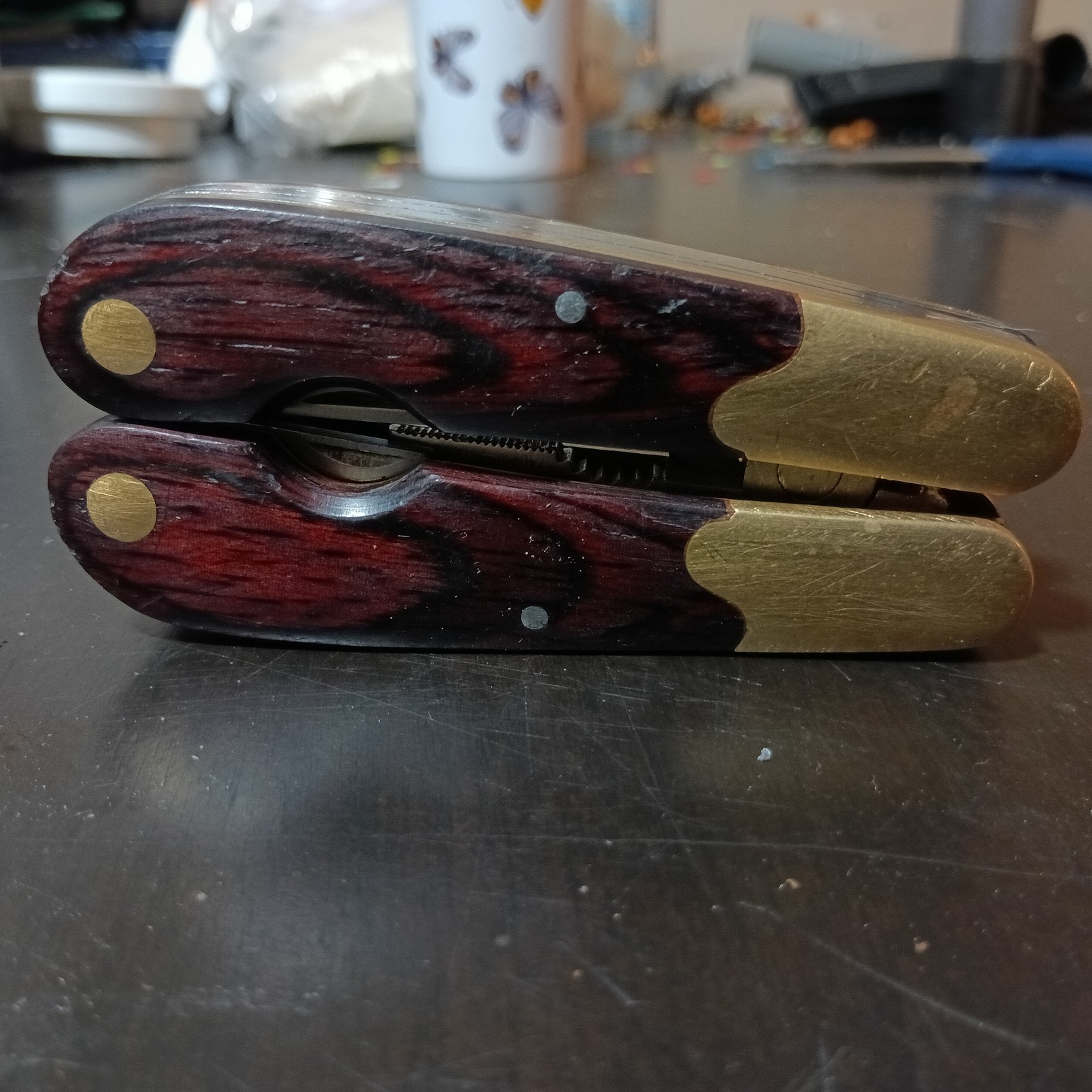 HUSKY 25 Years 25th Anniversary Limited Edition Multi-Tool Brass Wood vintage
