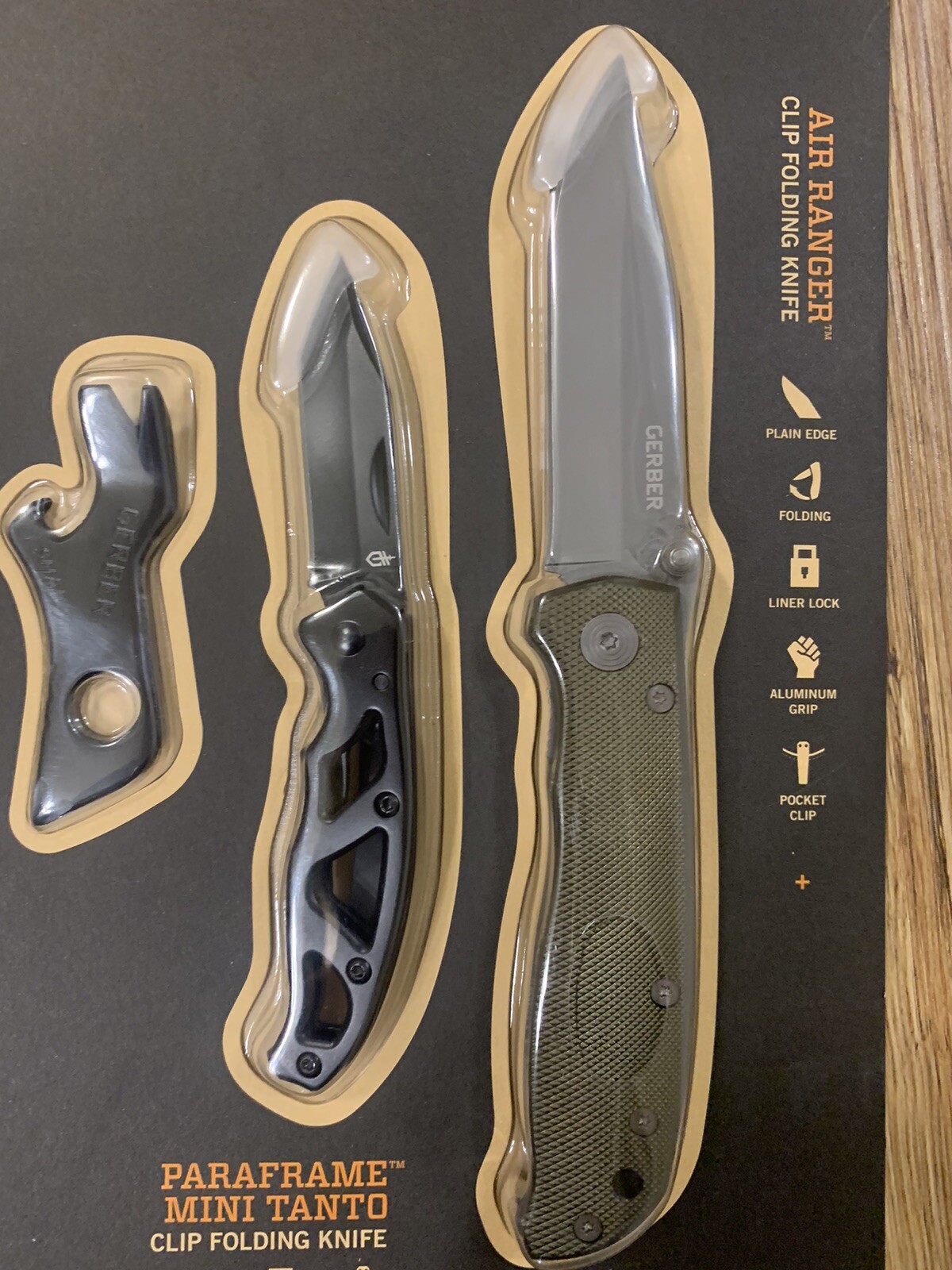 Gerber 3 Piece Knife Set Shard Paraframe Mini Tanto Air Ranger Read Description