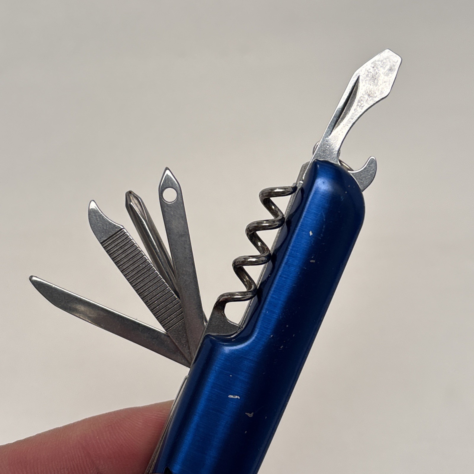 Multi-Use Pocket Knife with Survival Tools Blue w/ Black Accents Camp Hunt Fish