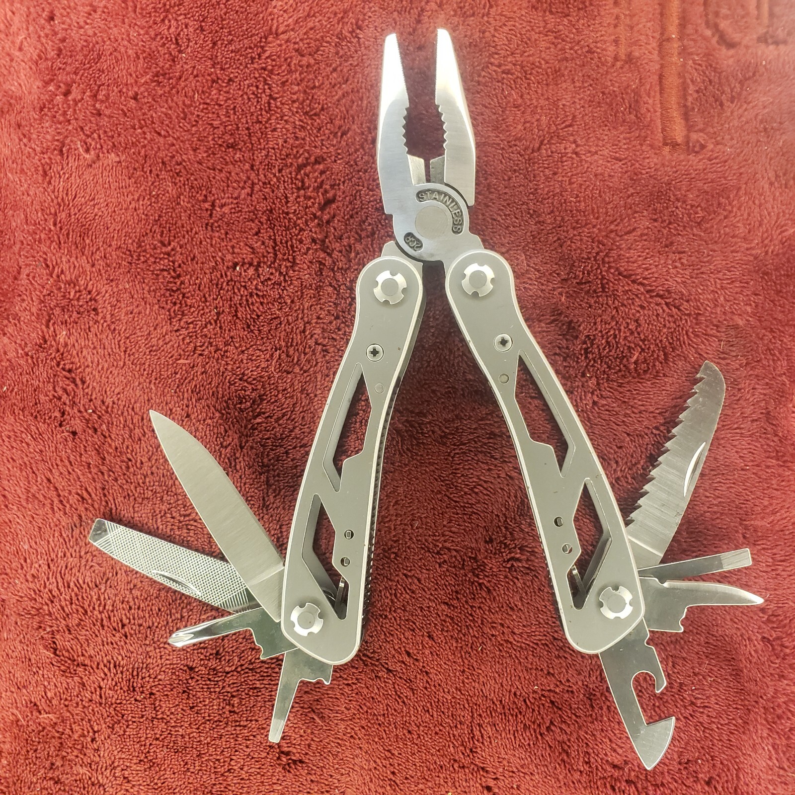 Stanley 12-In-1 Multi-Tool Knife 12 Tools, Nylon Sheath 84519K