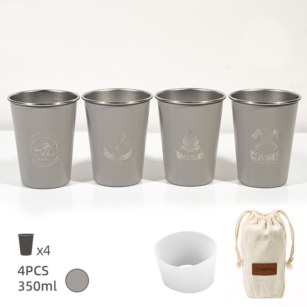 Campsite Essential 304 Stainless Steel Cups with Colorful Adventure Themes