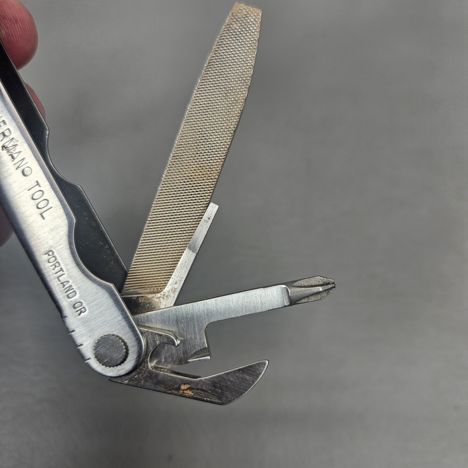 Vintage Leatherman Stainless Steel MultiTool Original Leather Sheath Portland OR