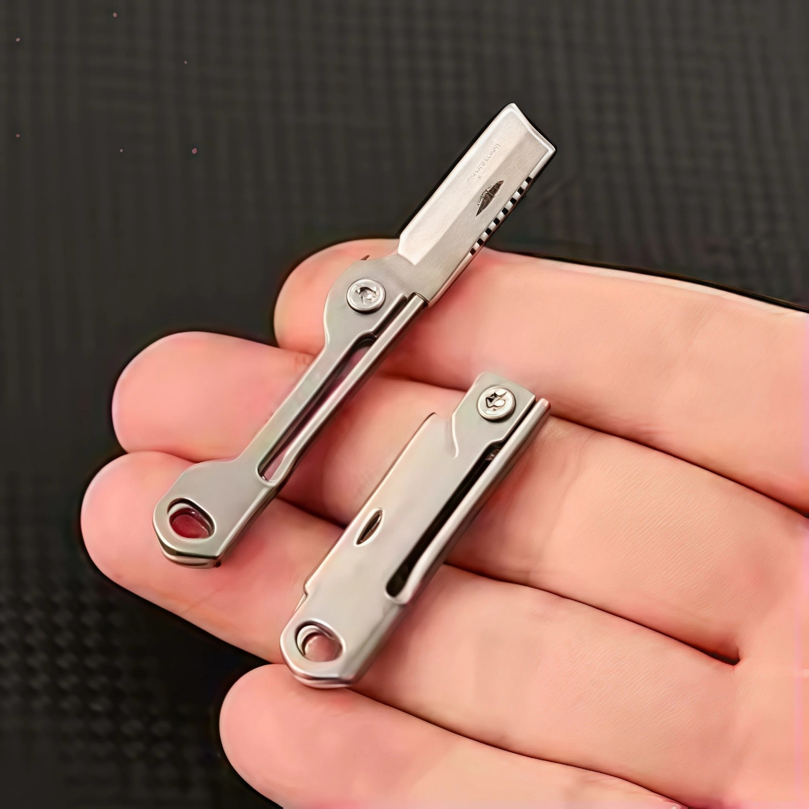 Mini Stainless Steel Folding Knife EDC Pocket Keychain Tool Camping Multi-Tool