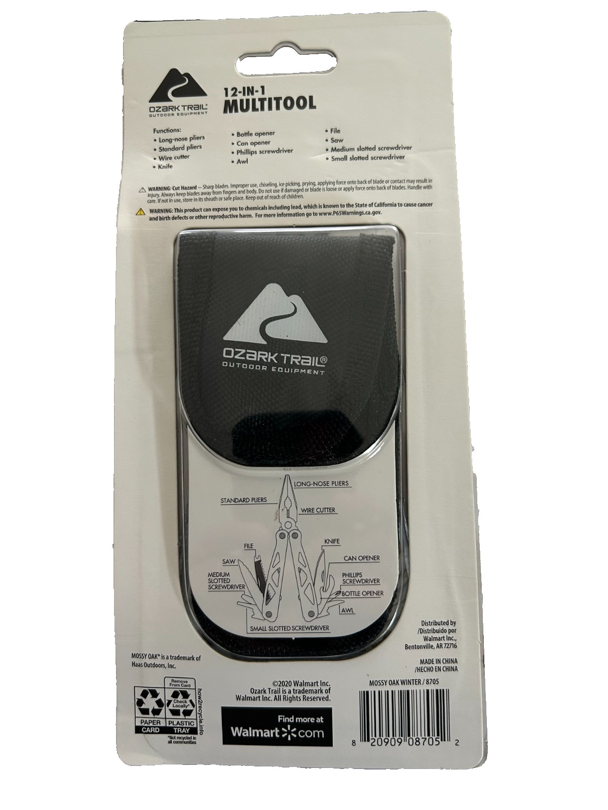 Ozark Trail 12-in-1 Outdoor Multitool includes Sheath
