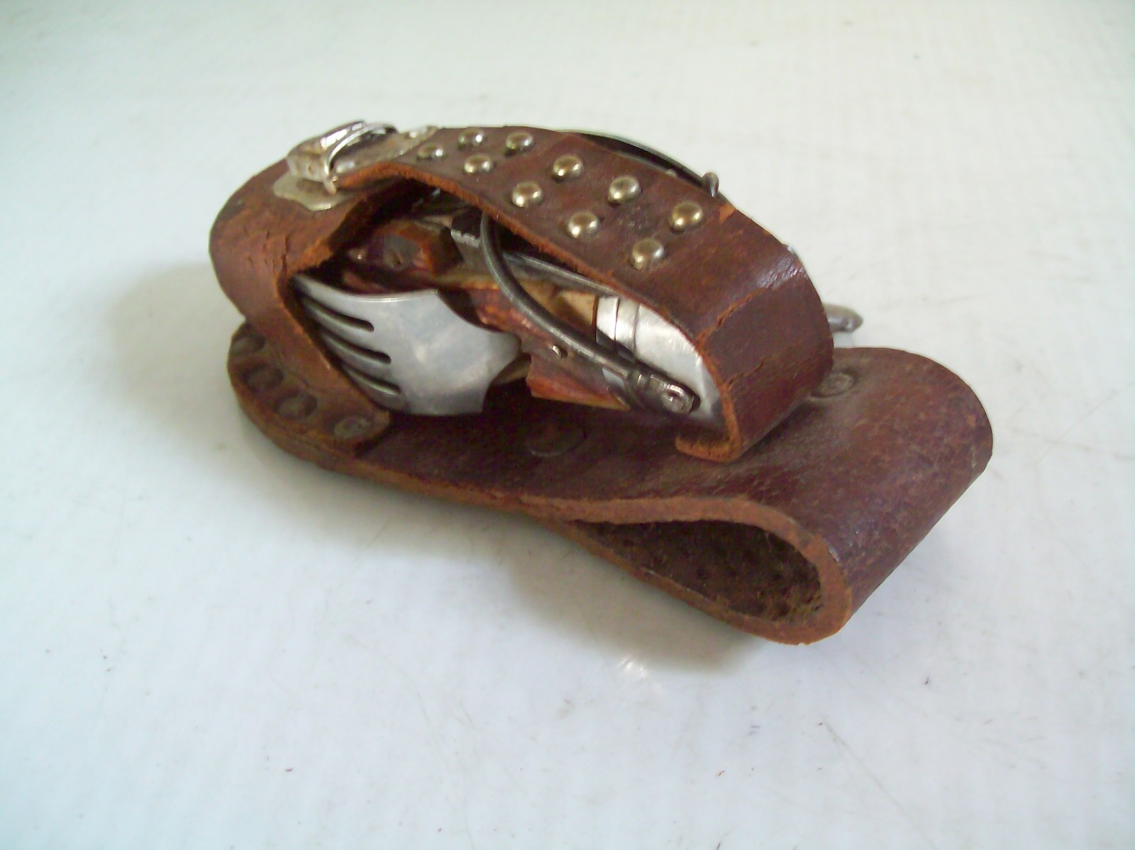 Vintage Camping Multi Task Pocket Knife Tool w/ Belt Holder Made in Japan