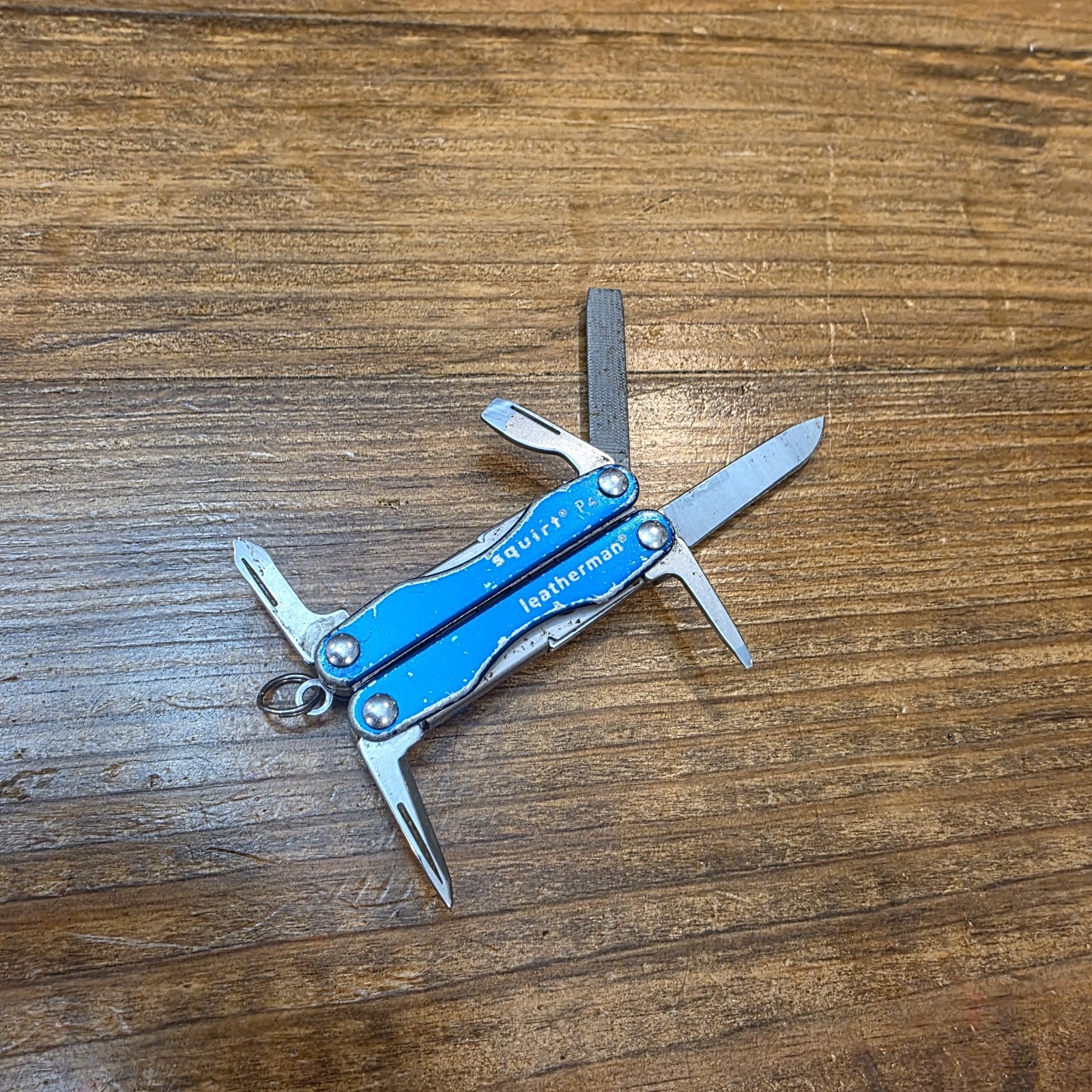 Multi Tool Leatherman Squirt P4 Blue knife Pliers Opener Keychain