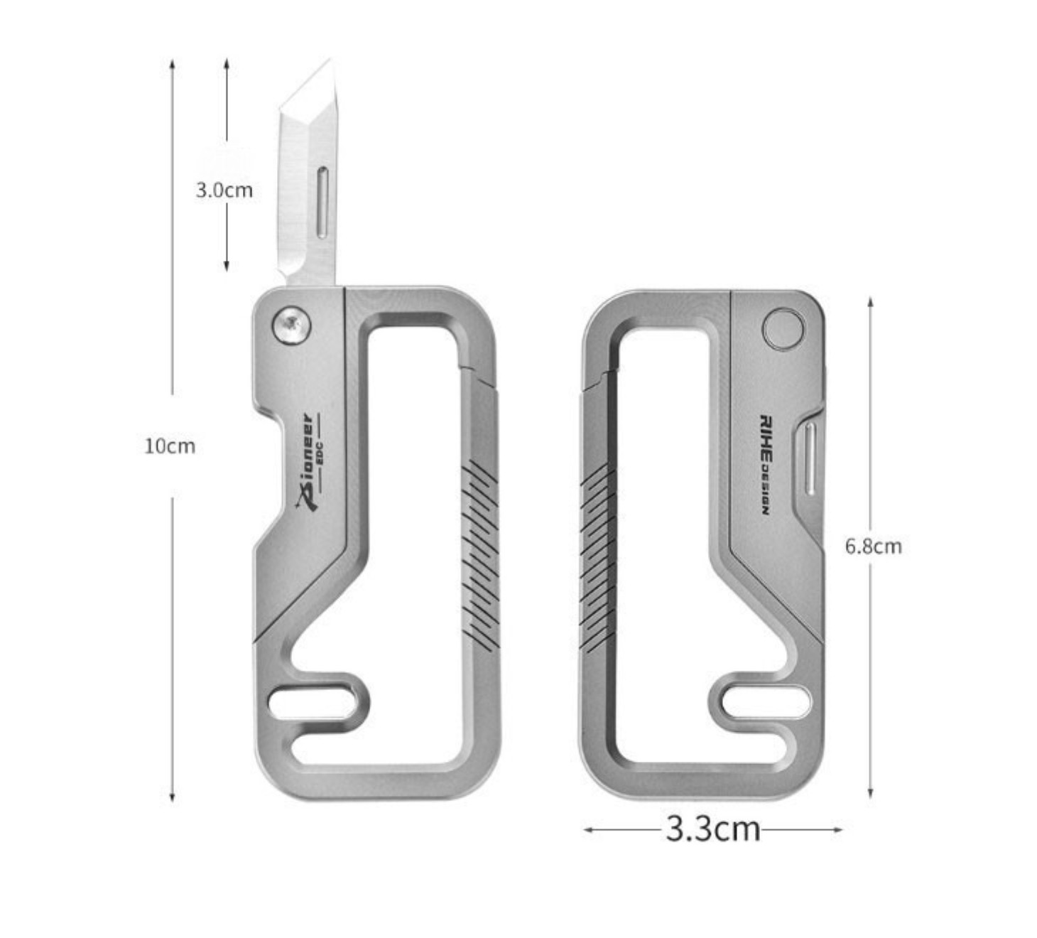 EDC Titanium Keychain Buckle 12C28 Blade Folding Knife Pocket Outdoor Multi Tool