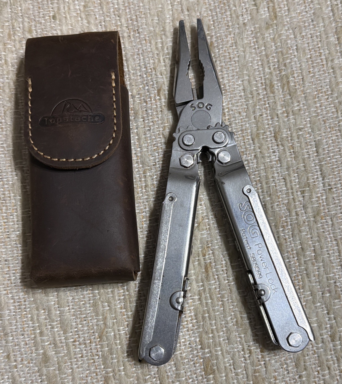 SOG PowerLock Pliers Multi Tool w/ Leather Sheath… FREE S&H!